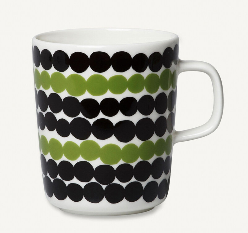 Green &amp; Black Polka Dot Mug by MARIMEKKO