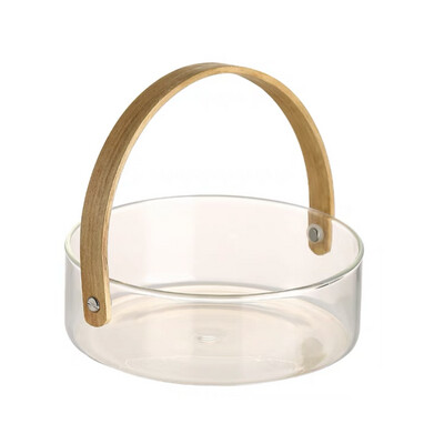 竹木柄把手收纳手提玻璃容器 / Glass Canister with Bamboo Handle &amp; Lid