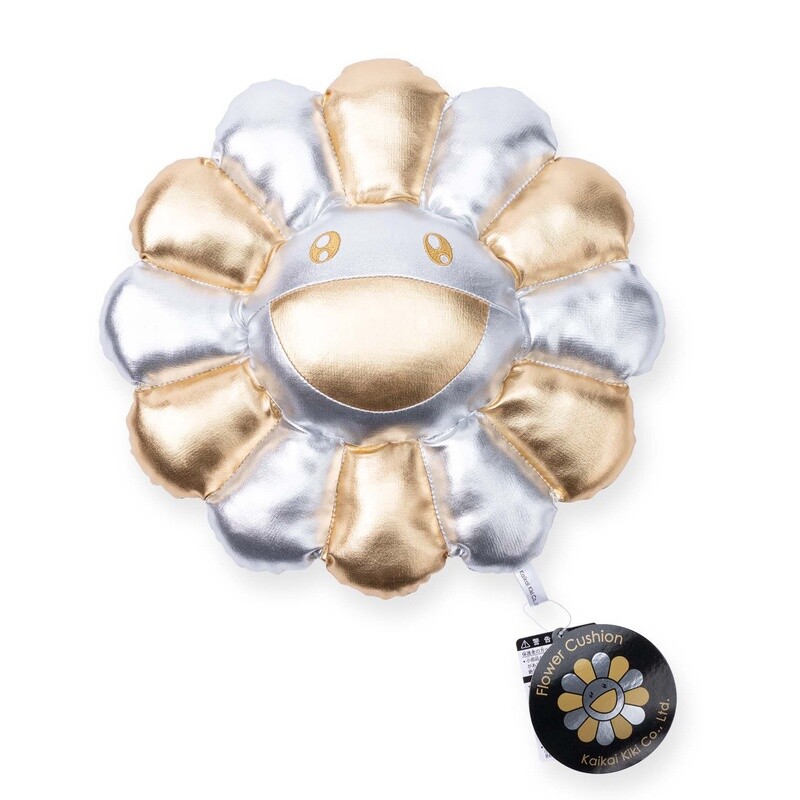 Takashi Murakami Sunflower Pillow – Gold &amp; Silver – 2 Styles