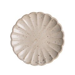 中国制白色点点盘子 18cm / White Flower Plate 18cm From CHINA, size: 小号 / Small