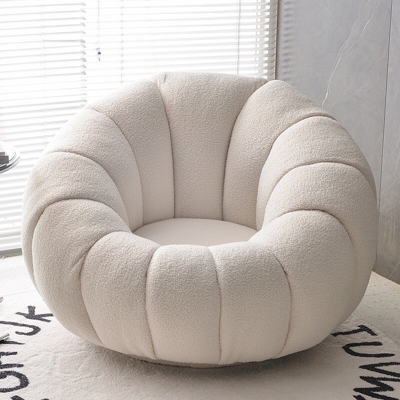 Sherpa Pumpkin-Shaped Lounge Chair, 3 Styles