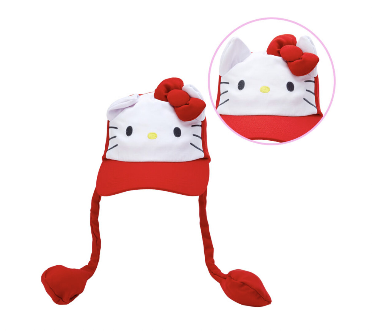 Sanrio三丽鸥帽子扯耳朵帽子 / Earflap Pull-Sring Hat By SANRIO, pattern: HelloKitty