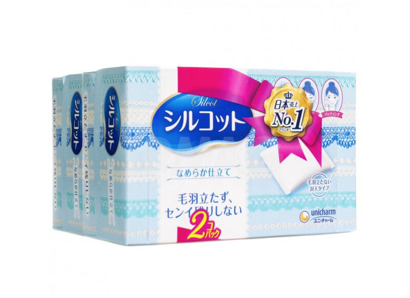 Unicharm Silky Touch Facial Cotton Pads - 2 Packs, 82 Sheets per Pack