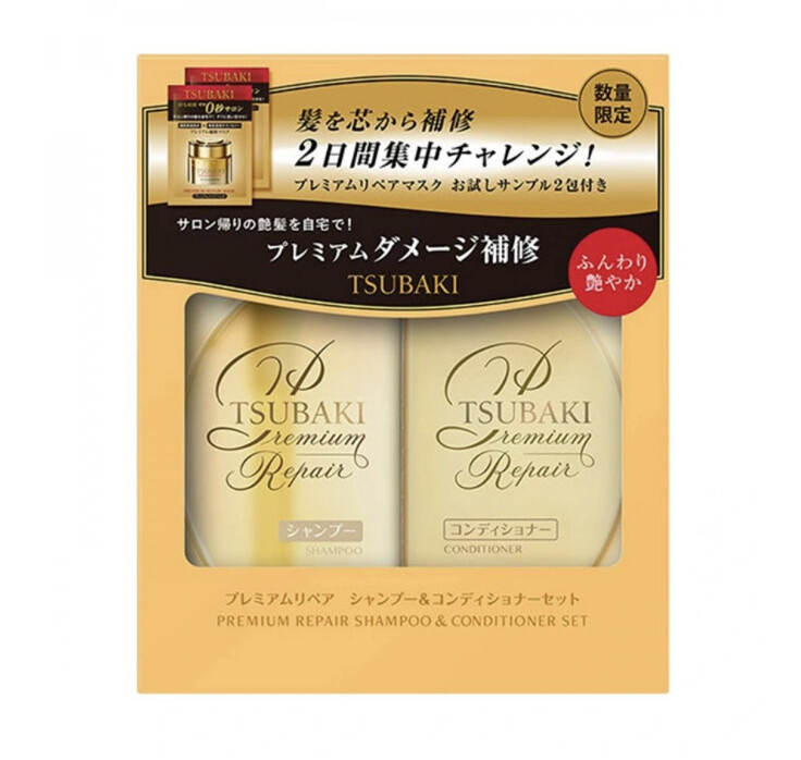 Shiseido 资生堂 TSUBAKI 0秒修复系列 洗护套装 490ml+490ml 夏季限定, type: 黄色