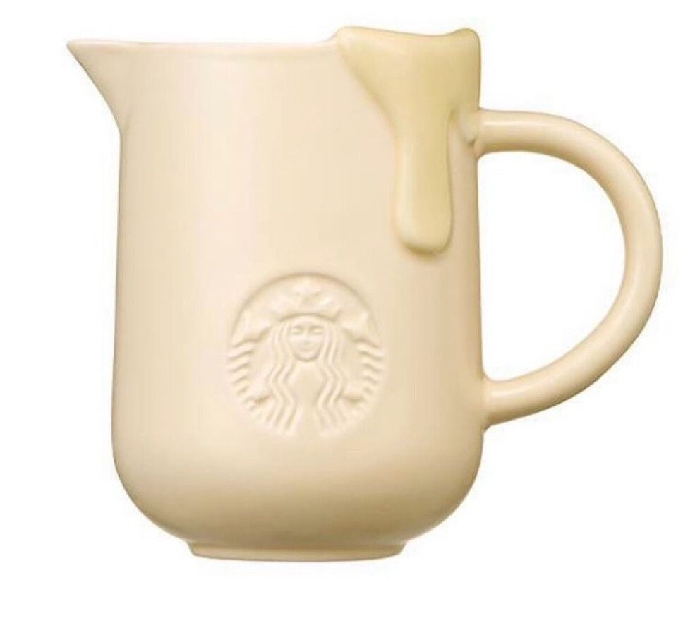 Starbucks星巴克韩国2023情人节限定系列, pattern: 黄油色尖嘴马克杯