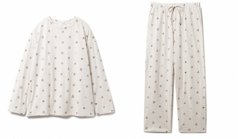 GP x Animal Crossing Tanuki Print Pajama Set (Long Sleeve Top + Pants)