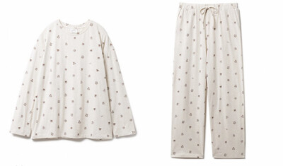 gp*动森平铺豆狸睡衣套装（长袖+长裤）/GP x Animal Crossing Tanuki Print Pajama Set (Long Sleeve Top + Pants)