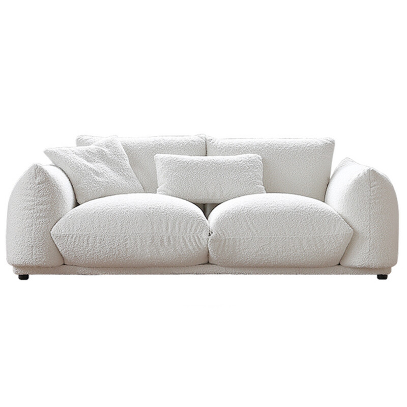 Bread Sofa in 6 Styles - 2.1m &amp; 1.8m, Off-White Sherpa, Suede &amp; Custom Color