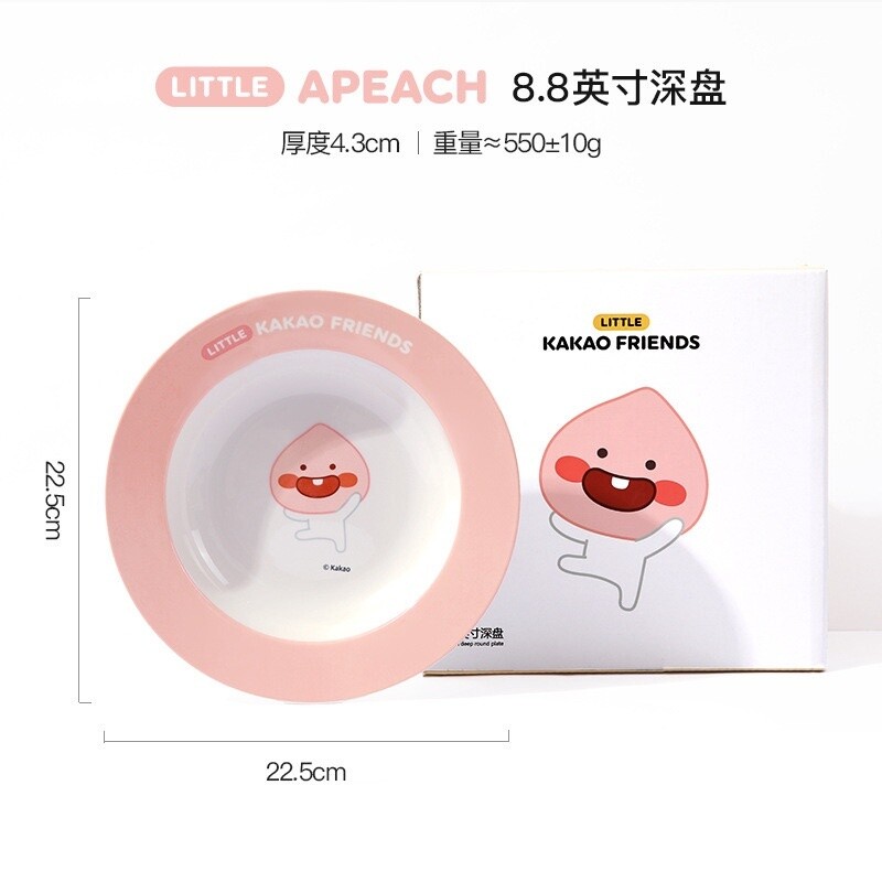 KAKAO FRIENDS碗碟套装家用餐盘深盘8.8英寸2个款式选, pattern: APEACH