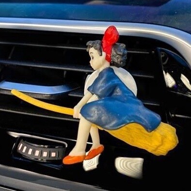Girl Riding a Broom Car Air Freshener