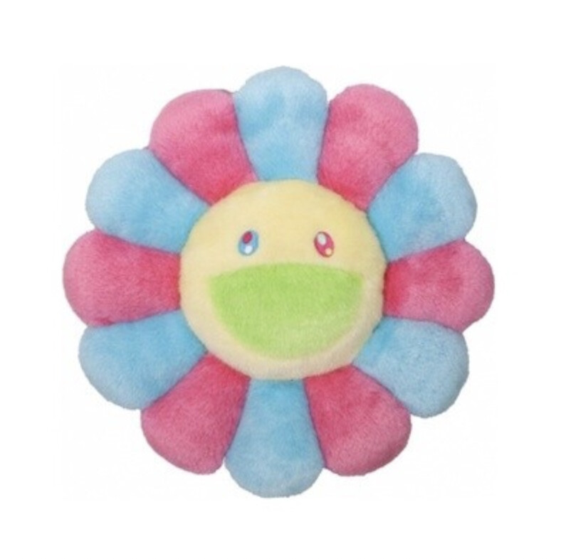 Takashi Murakami Blue Pink Sunflower Pillow