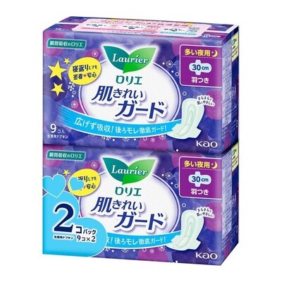 KAO Laurier羽翼卫生巾夜用30cm 9个*2包入