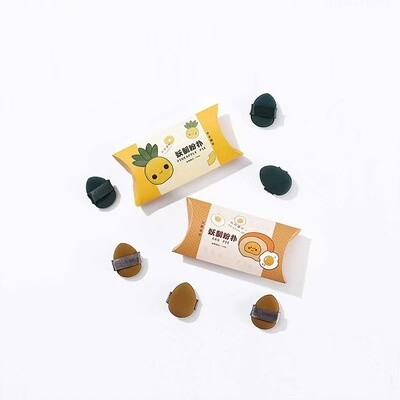 妖制mini菠萝派/蛋黄派指尖小拖鞋细节海绵粉扑