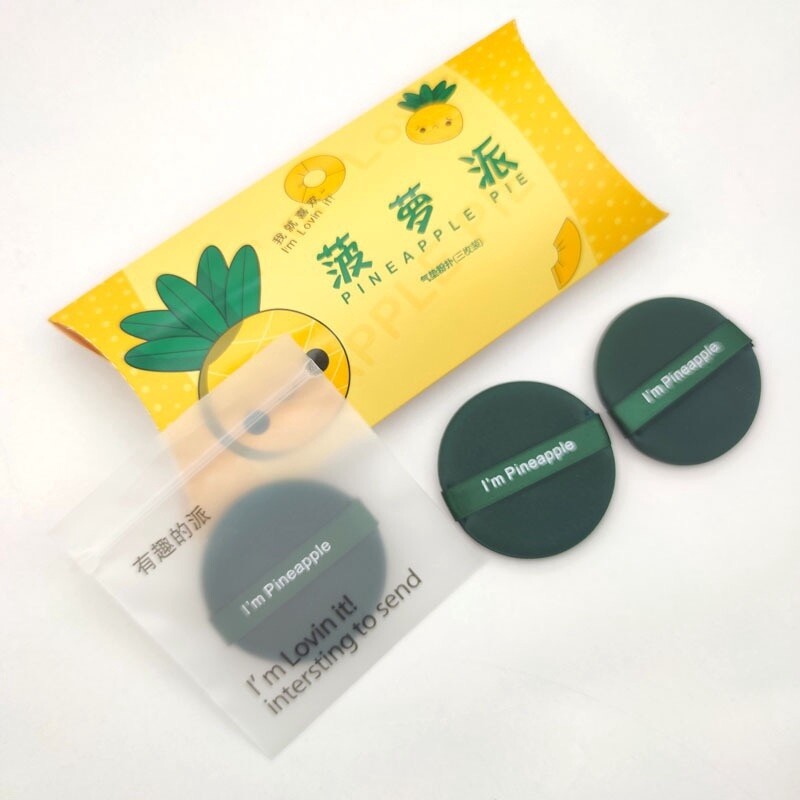 YaoZhi Pineapple Pie Makeup Sponge Puff, Dry &amp; Wet Use, 3 Pcs