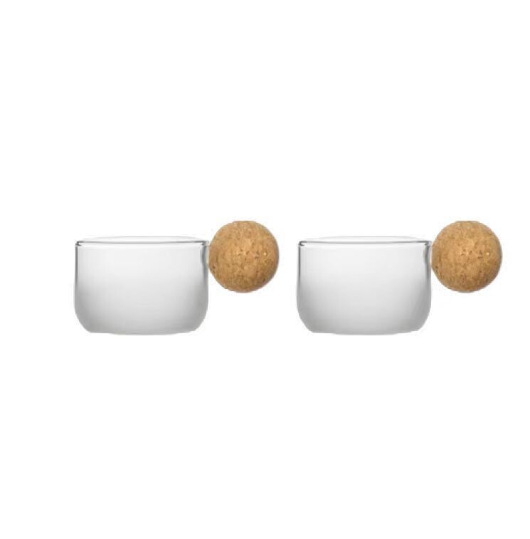 Mu Sheng High Borosilicate Glass Teacup, One Pair, 2 Variants