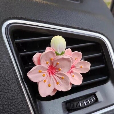 清新桃花汽车空调出风口装饰扩香石招桃花 / Peach Flower Car Air Freshener