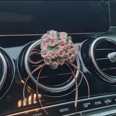 清新小雏菊花簇汽车空调出风口装饰扩香石 / Daisy Flower Car Vent Air Freshener - Essential Oil Diffuser Stone