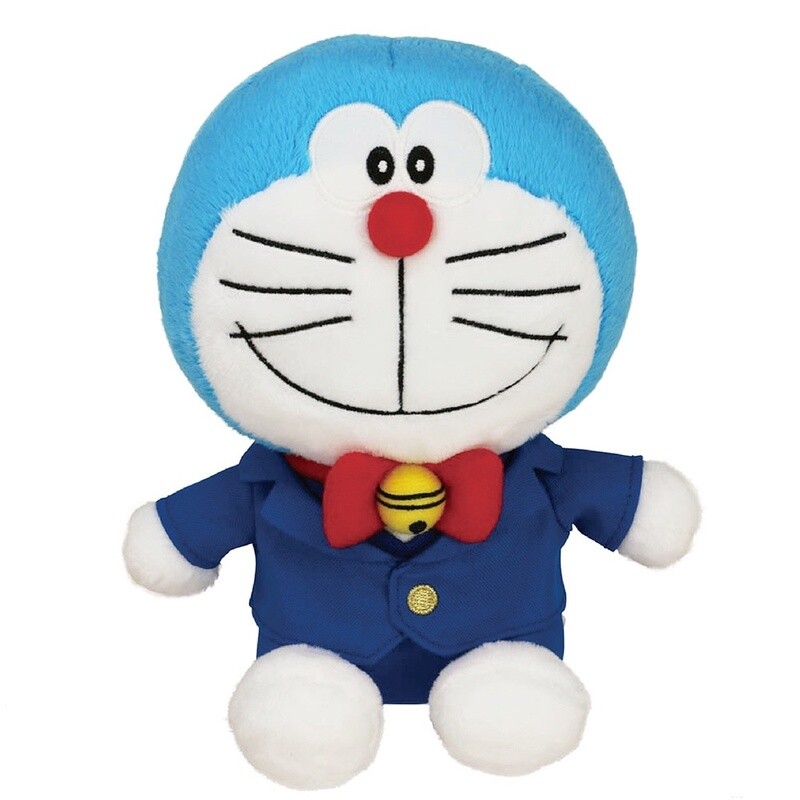 Doraemon Chief Administrator S Size Plush – Blue Uniform with Red Bow Tie