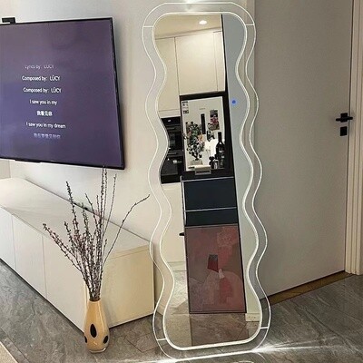 【预订】简约落地镜穿衣镜带灯光充电款60*160cm / 【Pre-Order】Floor Mirror with Rechargeable LED Lights 60x160cm