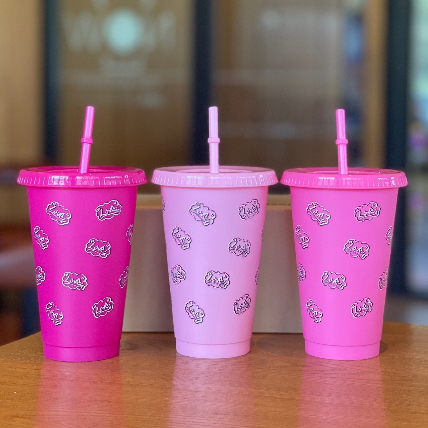 Starbucks X Vivienne星巴克中国夏季多巴胺芭比粉色/China Summer Collection Pink 环保循环吸管杯套装三个入/3-Pack Reusable Straw Cup Set 591ml