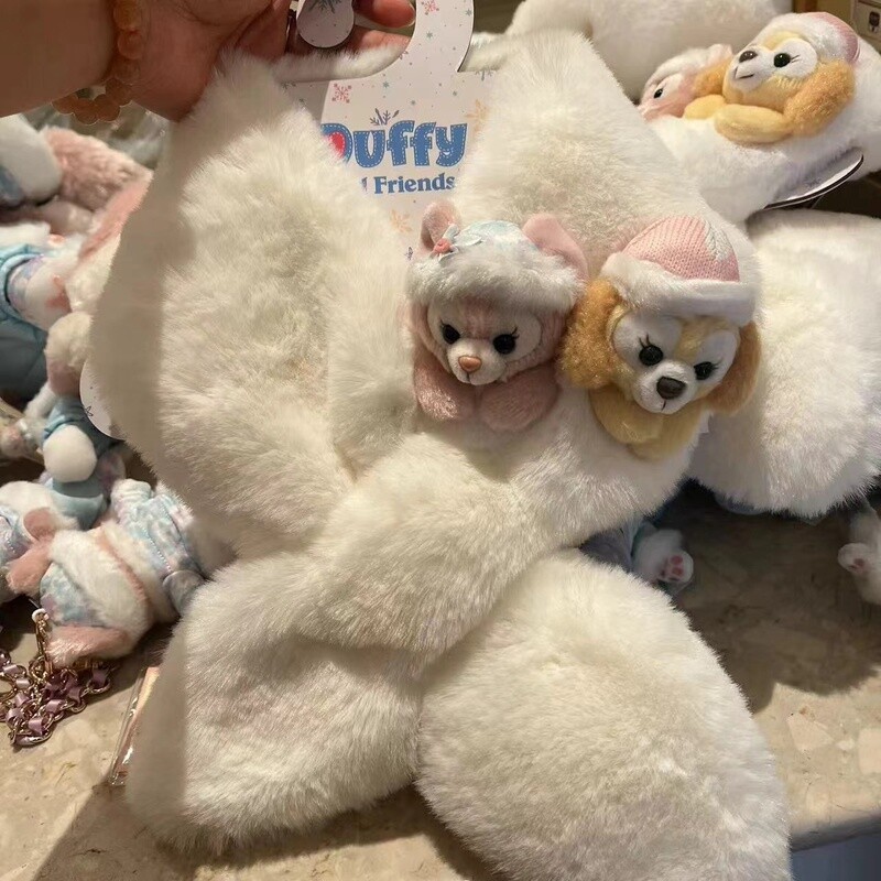 Linabell &amp; CookieAnn 2023 Winter Series Plush Scarf by Hong Kong Disneyland