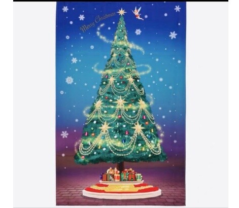 Disney 2023 Christmas Tree Pattern Tablecloth, 140 x 90 cm