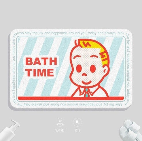 卡通硅藻泥地垫卫生间防滑垫  BathTime 小男孩