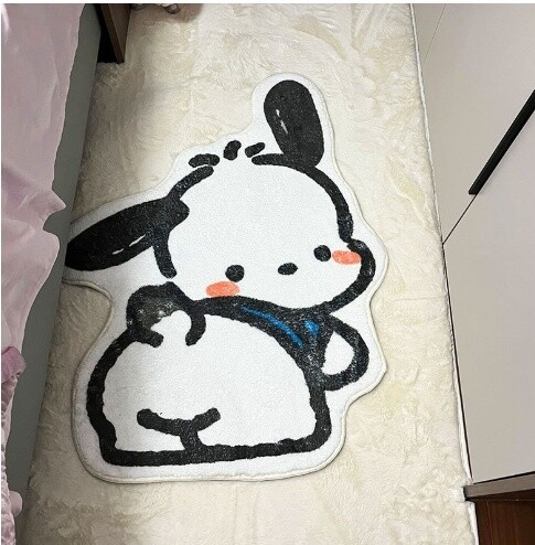 卡通卧室仿羊绒地垫床边毯进门入户防滑地垫 回眸帕恰 / Pochacco Look Back Faux Cashmere Floor Mat