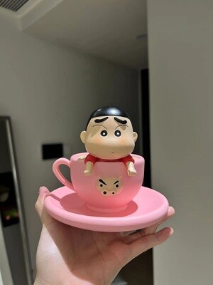 蜡笔小新手办摆件 茶杯小新