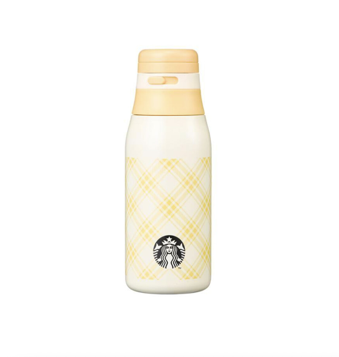 Starbucks星巴克韩国春日限定 黄色格子保温杯355ml