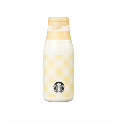Starbucks星巴克韩国春日限定 黄色格子保温杯355ml