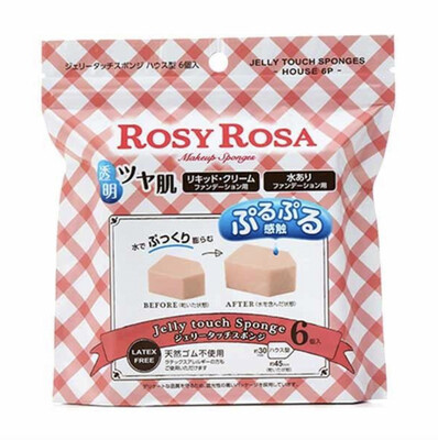 ROSY ROSA 果冻感吸水化妆海棉/粉扑 五角6枚装