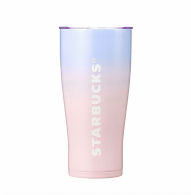 Starbucks星巴克韩国樱花限定 粉蓝不锈钢杯480ml