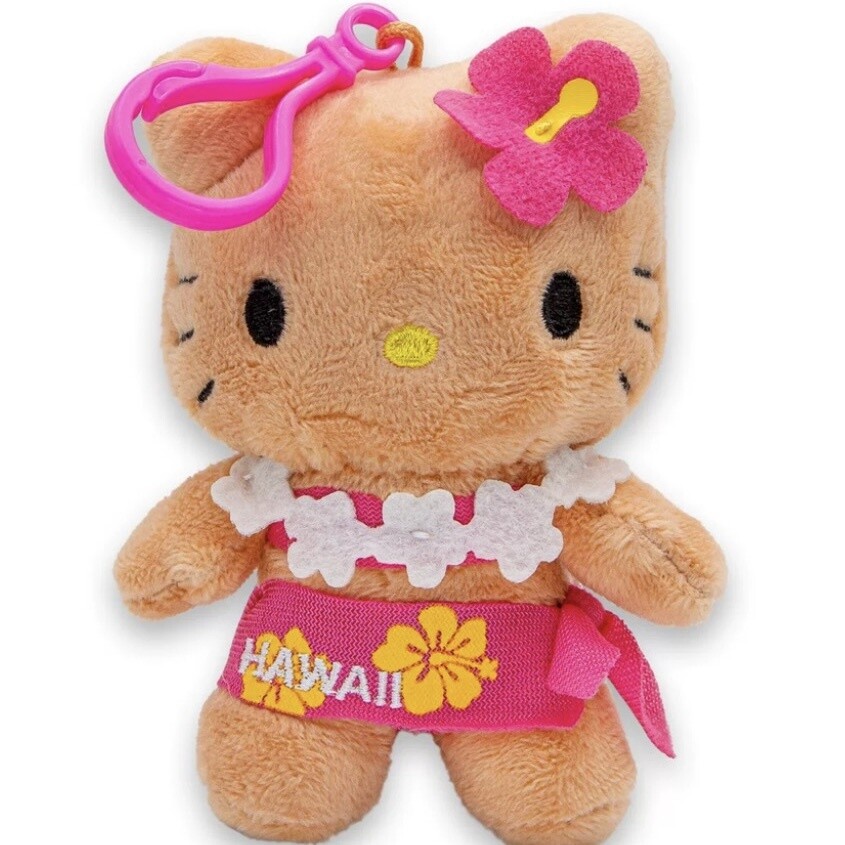 【人气补货】Sanrio三丽鸥夏威夷黑皮系列挂件 HelloKitty小粉裙 / Hello Kitty Hawaii Series Pink Skirt Keychain