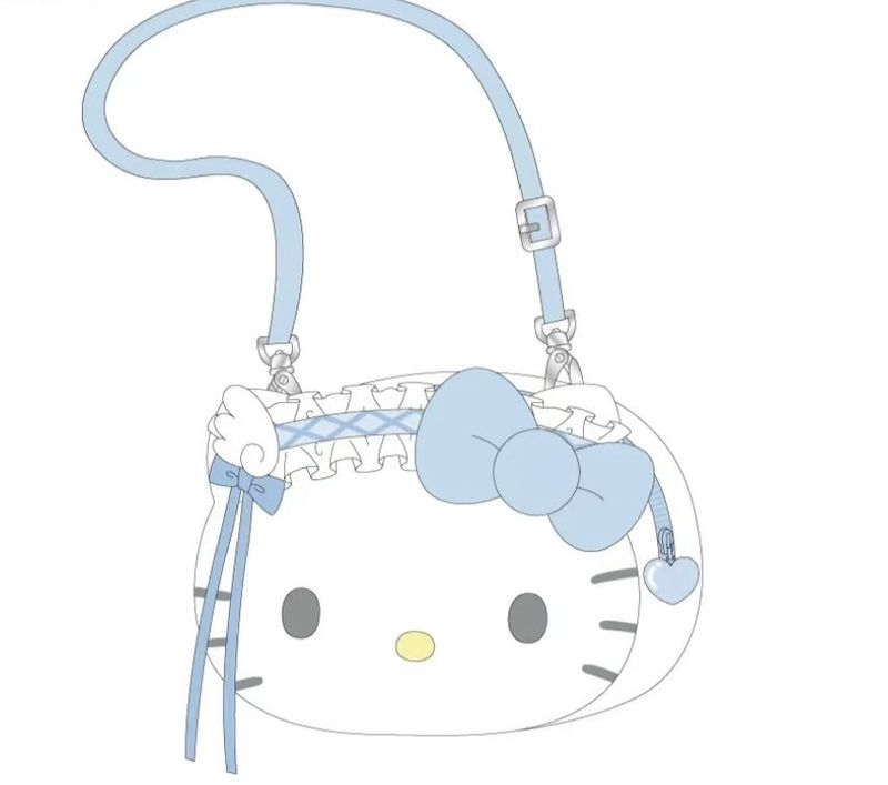 Sanrio三丽鸥水色羽翼毛绒包包 HelloKitty / Hello Kitty Sky Blue Wings Series Plush Bag By SANRIO