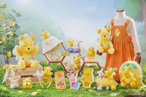 港迪柠檬蜜糖系列维尼噗噗维尼餐盘 / Winnie the Pooh Hunny Sweet Series Plate By HKDL