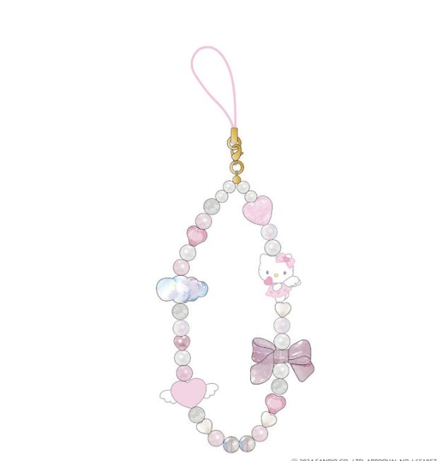【新品上架】Sanrio三丽鸥90sHello Kitty天使系列 蝴蝶结手机链 / Hello Kitty 90s Angel Series Bow Tie Phone Strap By SANRIO, colour: 粉色 / Pink