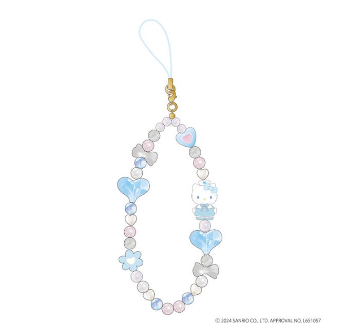 【新品上架】Sanrio三丽鸥90sHello Kitty天使系列 心形手机链, colour: 蓝色