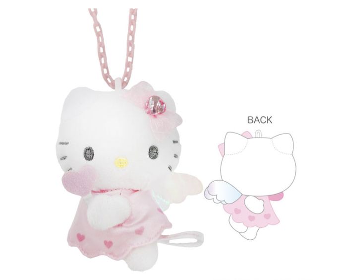【新品上架】Sanrio三丽鸥90sHello Kitty天使系列 毛茸茸项链, colour: 粉色