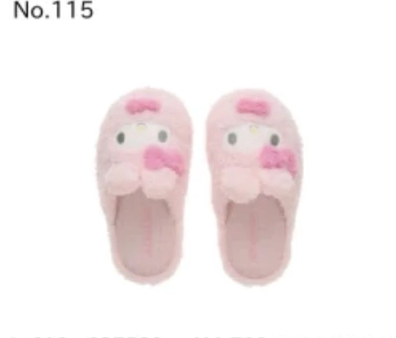 【新品】Sanrio三丽鸥冬季毛绒拖鞋 Melody / Melody Winter Slipper, size: 儿童