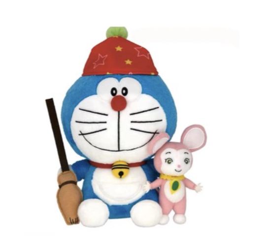Doraemon Movie 40th Anniversary M Size Plush – Holding Pink Doll (2007)