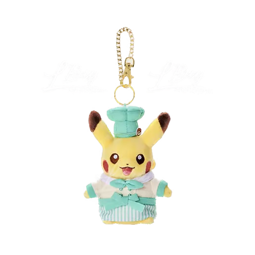 Pokemon Cafe Green Pikachu Dessert Series Plush Keychain