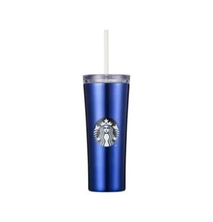 【新品】Starbucks星巴克夏季夜空蓝色系列 双层吸管杯473ml