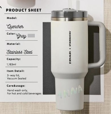 【新品上架】Starbucks星巴克 X Stanley夏季系列 灰色大容量吸管杯1.18L