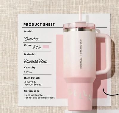 【新品上架】Starbucks星巴克 X Stanley夏季系列 粉色大容量吸管杯1.18L