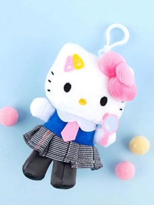 Sanrio三丽鸥HelloKitty系列挂件 蓝色学院风 / Hello Kitty Blue Uniform Keychain By SANRIO