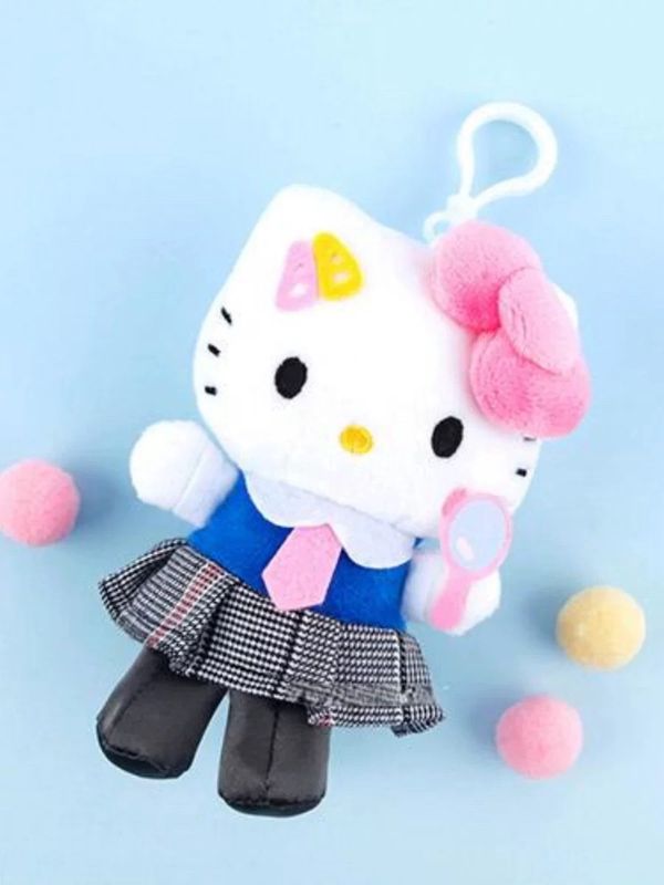 Sanrio三丽鸥HelloKitty系列挂件 蓝色学院风 / Hello Kitty Blue Uniform Keychain By SANRIO