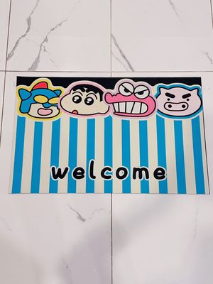 卡通浴室卫生间吸水地垫 蓝条纹小新头像45*70cm / Shin-Chan Blue Stripes Bath Mat