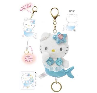 【25年4月预定】Sanrio三丽鸥HelloKitty伸缩系列挂件 美人鱼蓝色