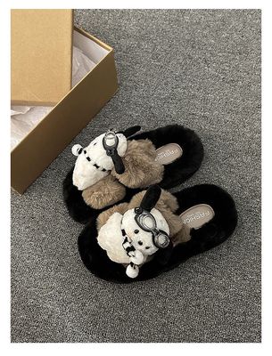 【新品上架】可爱卡通小狗毛毛拖 / Cute Dog Fluffy Slippers